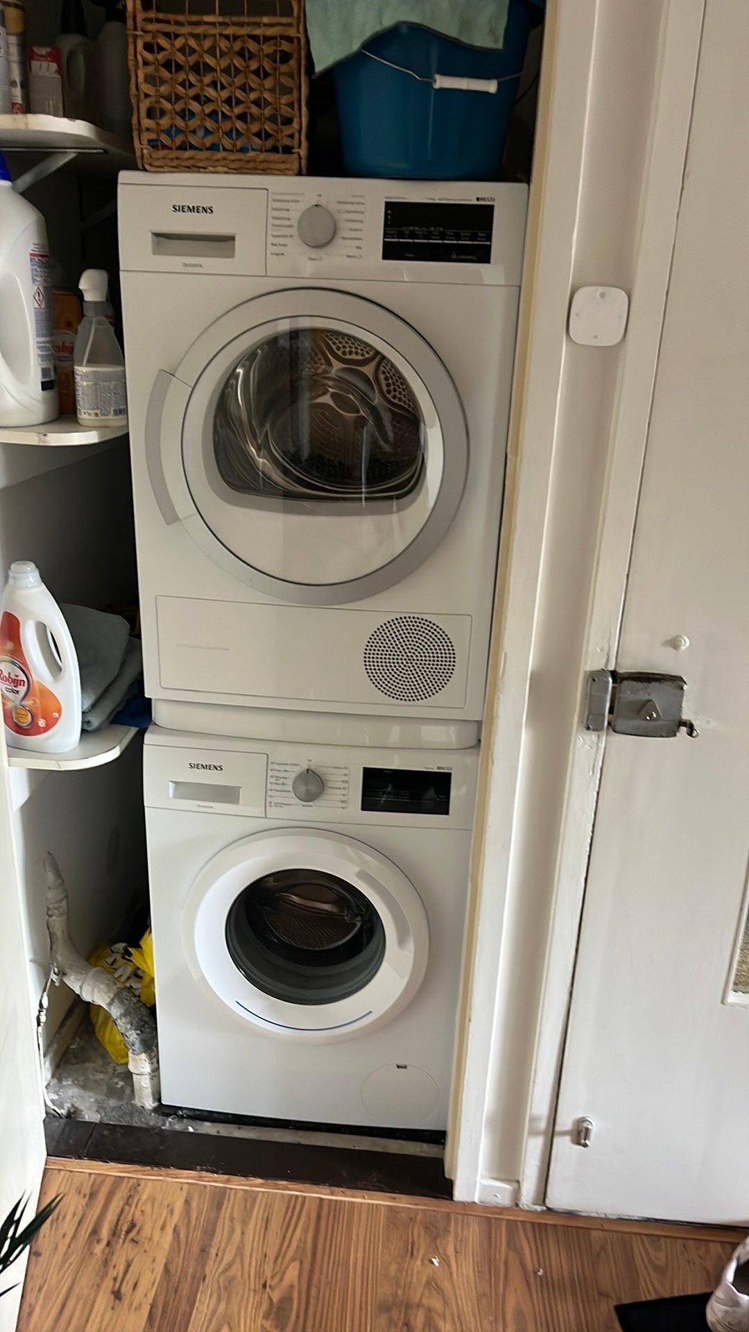 Siemens wasmachine en droger set, 8 tot 10 kg, Ophalen, Zo goed als nieuw, 95 cm of meer