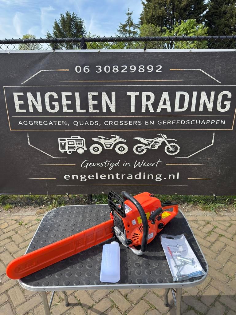 Kettingzaag 52cc 45cm nieuw benzine, Ophalen, Kettingzaag, Nieuw, 30 tot 70 mm