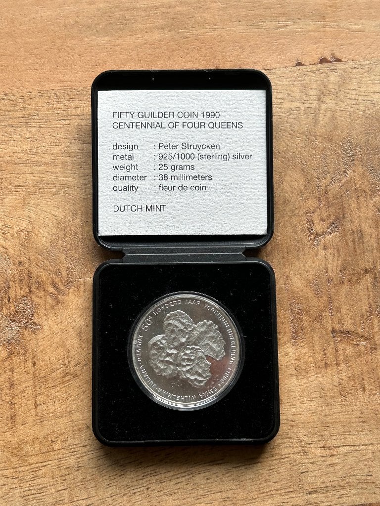 Zilveren 50 gulden munt 25 gram 0.925 zilver gehalte, Postzegels en Munten, Munten | Nederland, Ophalen of Verzenden, Koningin Beatrix