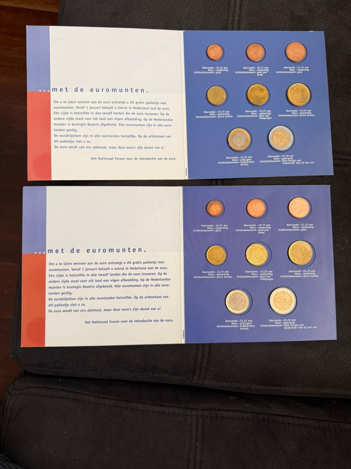 Twee mappen munten, Ophalen, Nederland, Munten