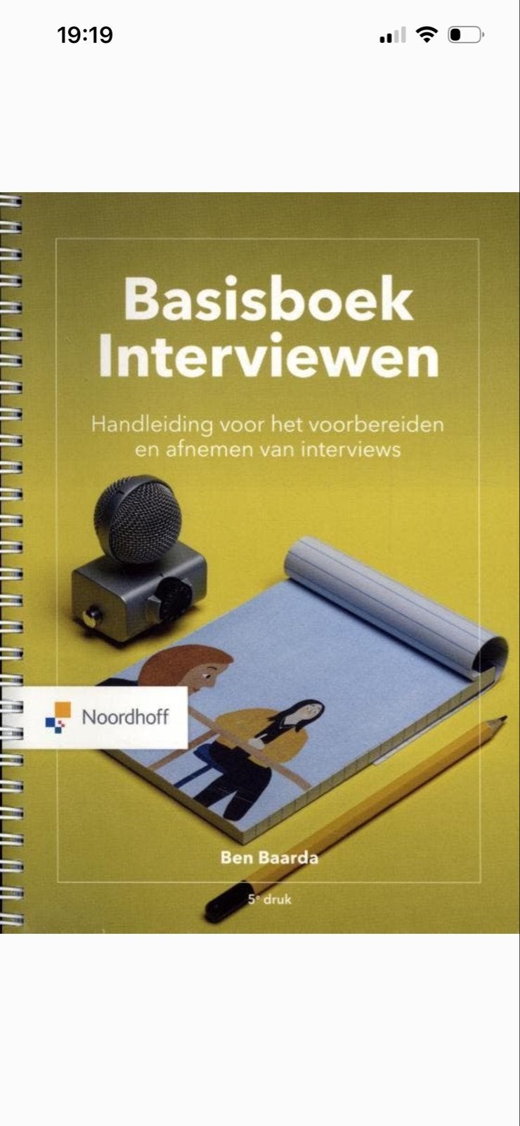 Basisboek Interviewen - Ben Baarda (5e druk), Boeken, Ophalen of Verzenden, Gamma, Zo goed als nieuw, HBO