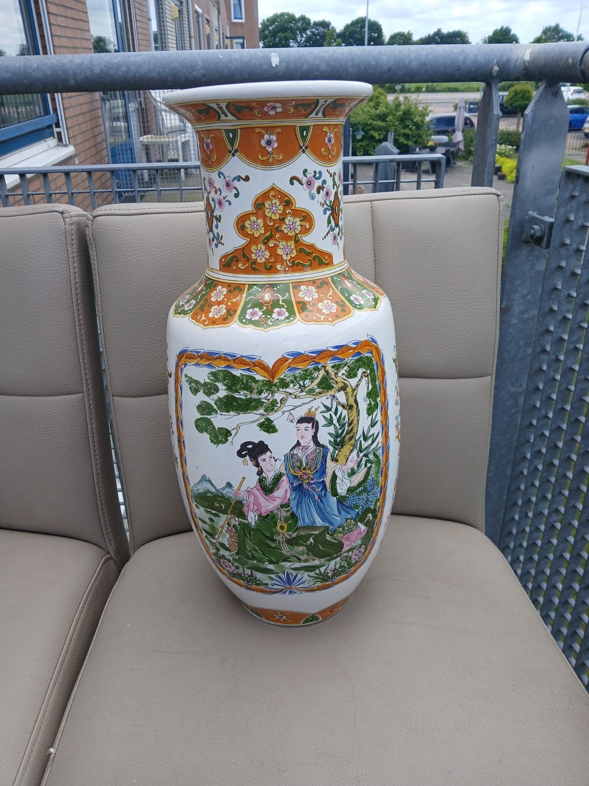 Grote antieke chinese vaas gemerkt, Antiek en Kunst, Ophalen of Verzenden
