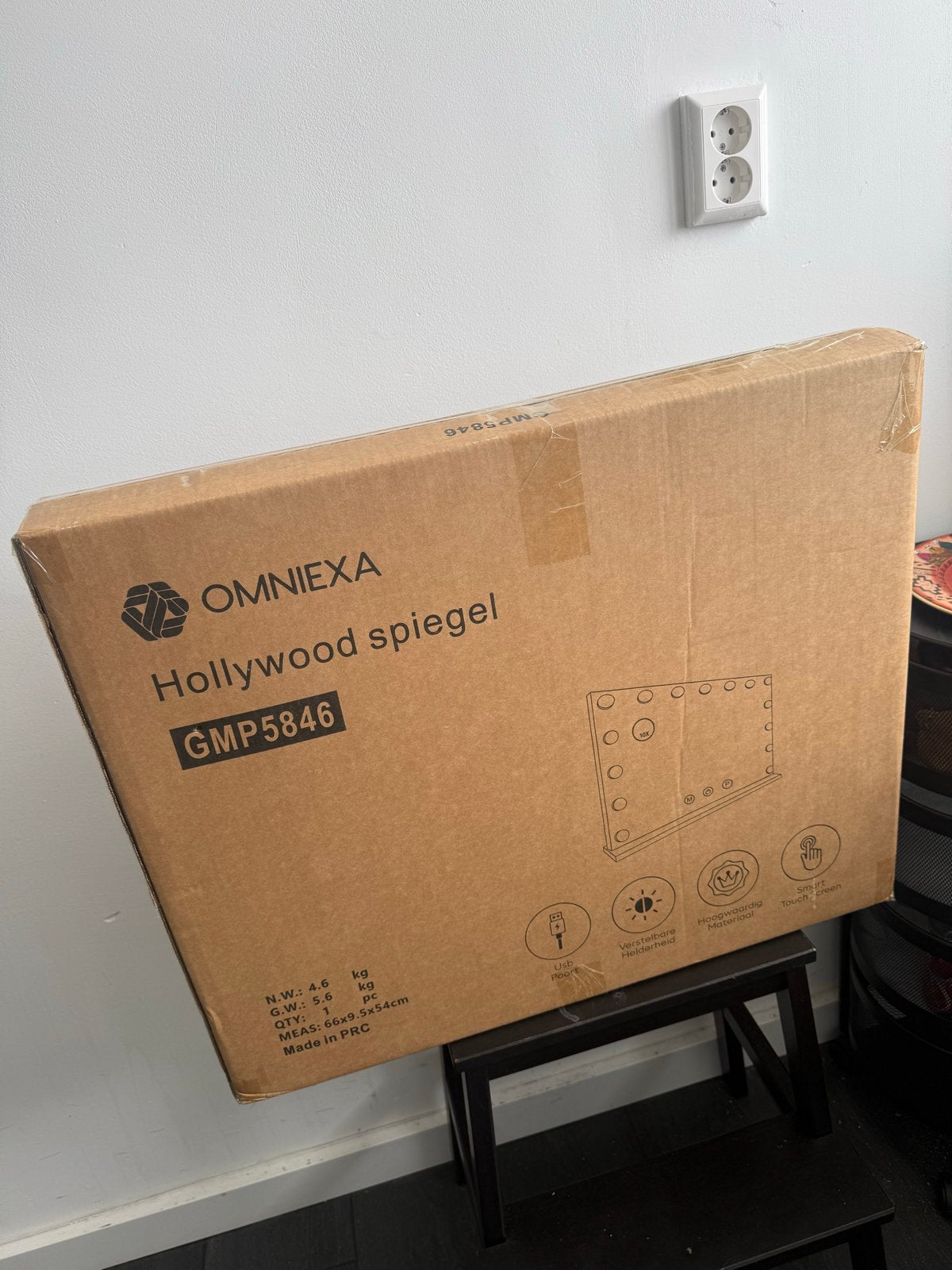 OMNIEXA Hollywood Spiegel GMP5846 - Nieuw in doos, Ophalen, Nieuw, Minder dan 100 cm, Rechthoekig