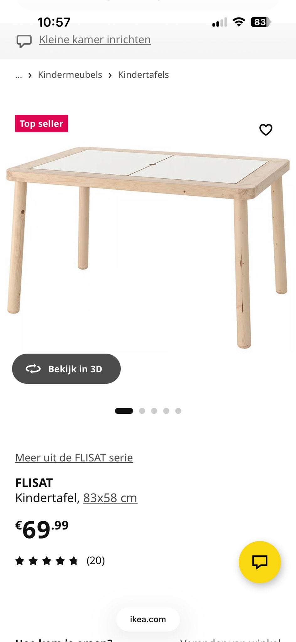 IKEA FLISAT Kindertafel met 2 krukjes, Ophalen, Gebruikt, Tafel(s) en Stoel(en)