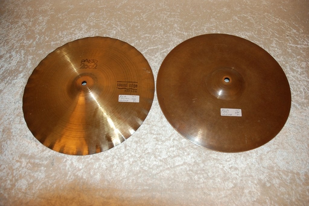 Paiste 2002 black label sound edge hihats 986/1050gr 14 inch, Gebruikt, ., Drums of Percussie, Ophalen of Verzenden