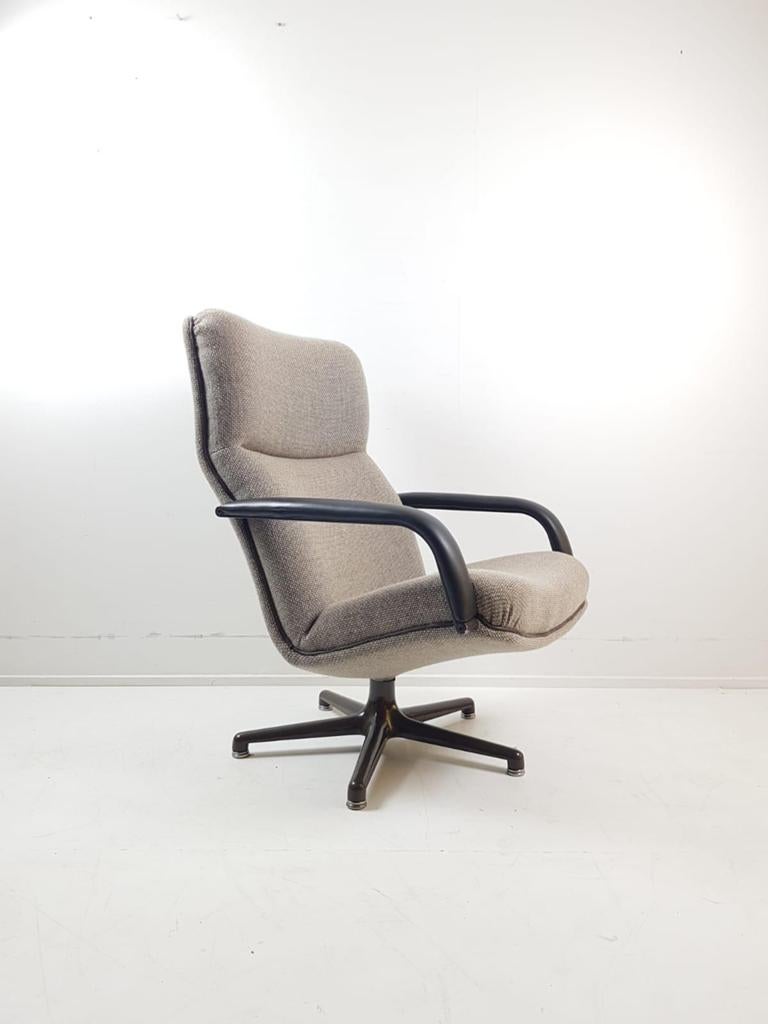 Artifort swivel chair beige wool | leather draaifauteuil, Huis en Inrichting, Fauteuils, Modern vintage, ., 75 tot 100 cm, Ophalen of Verzenden