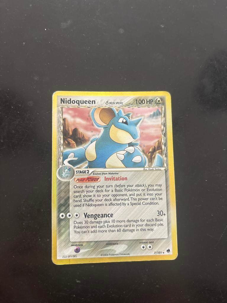 Nidoqueen Delta Species Pokémon Kaart 7/101 Holo, Ophalen of Verzenden, Gebruikt, Losse kaart, Foil