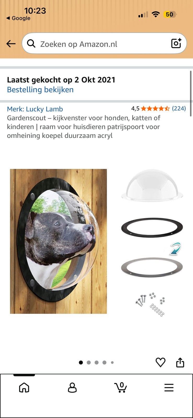 Patrijspoort  hond kat tuin deur schutting venster, Ophalen of Verzenden