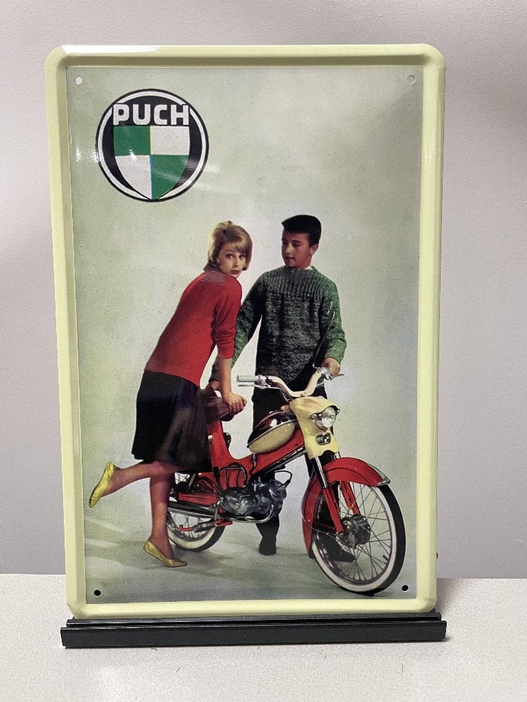 Puch metalen reclamebord / wandbord (Old Look), Www.pand50.nl, Reclamebord, Nieuw, Ophalen of Verzenden