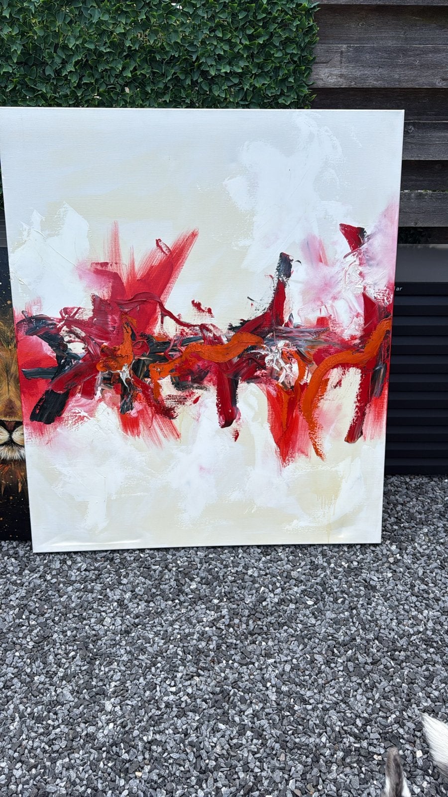 Abstract schilderij van Deventer kunstenaar, 140x120 cm, Ophalen