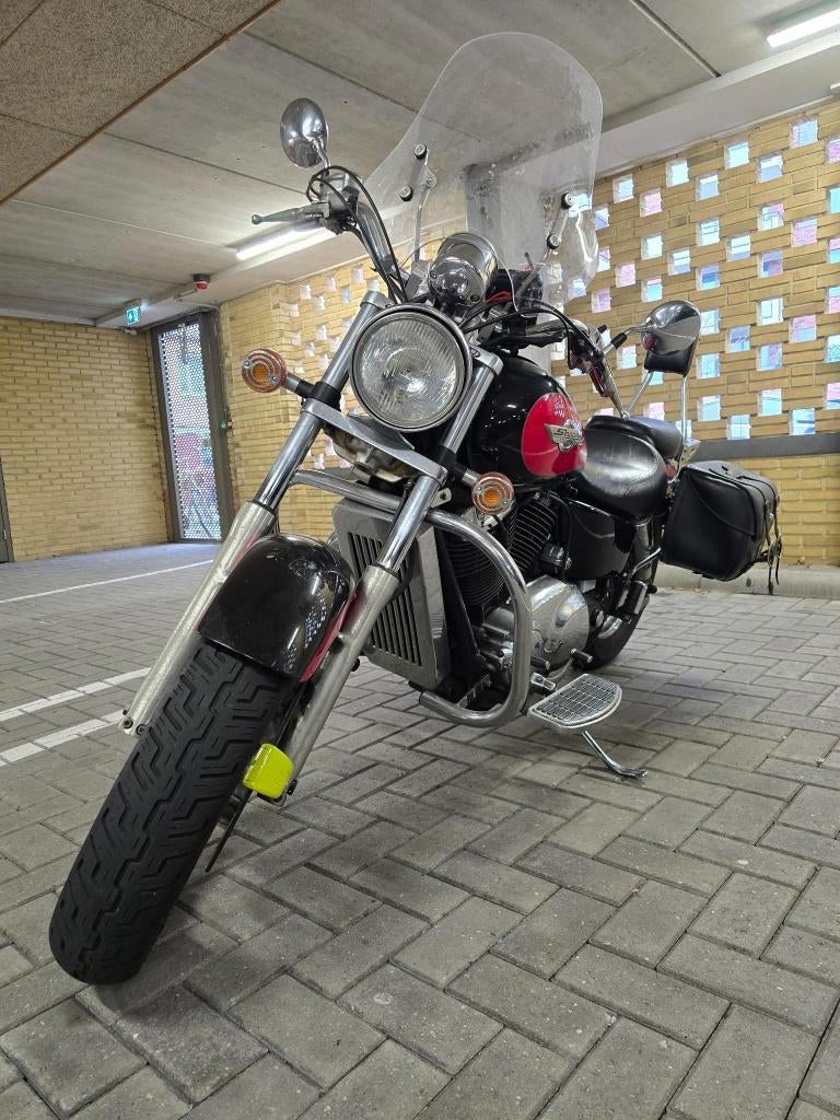 Rode Honda Shadow ACE VT1100 C2 met extra's, Motoren, Cardan-aandrijving, 2 cilinders, 1099 cc, Particulier
