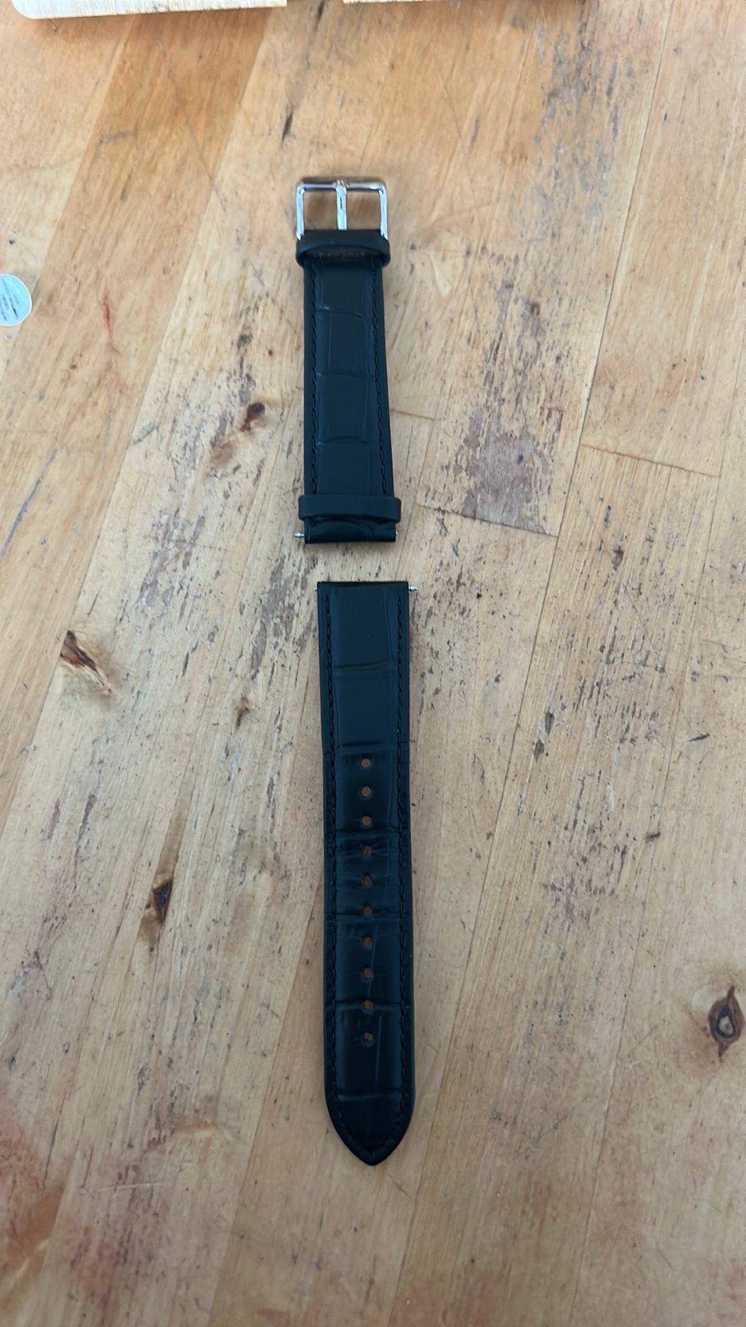 Origineel lefen bandje voor Orient Bambino, Ophalen of Verzenden, Zo goed als nieuw, Zwart, Android