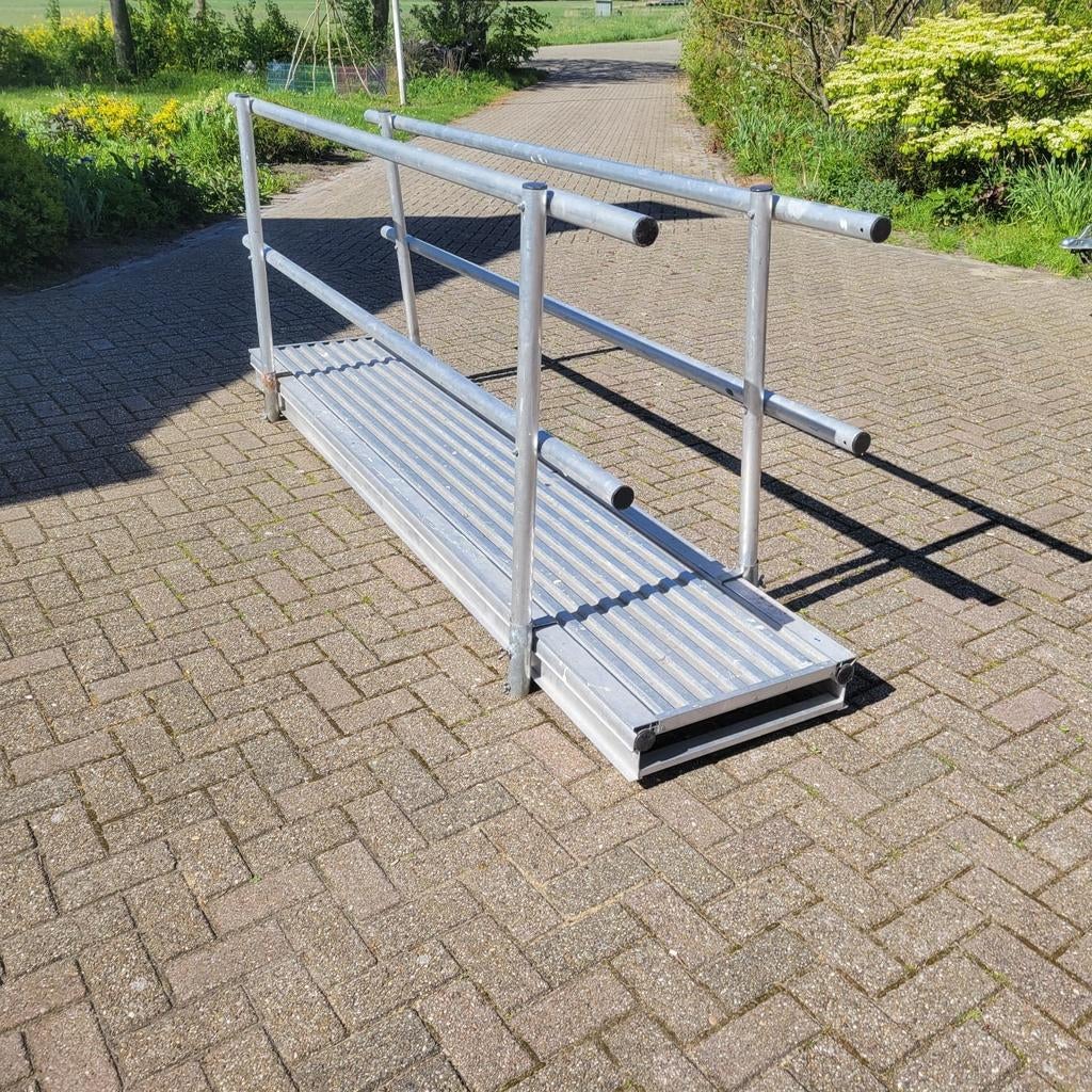 Wienese Aluminium Loopbrug 3m Dubbele Leuning, Doe-het-zelf en Verbouw, Steigers, Ophalen, Rolsteiger of Kamersteiger, 5 meter of hoger