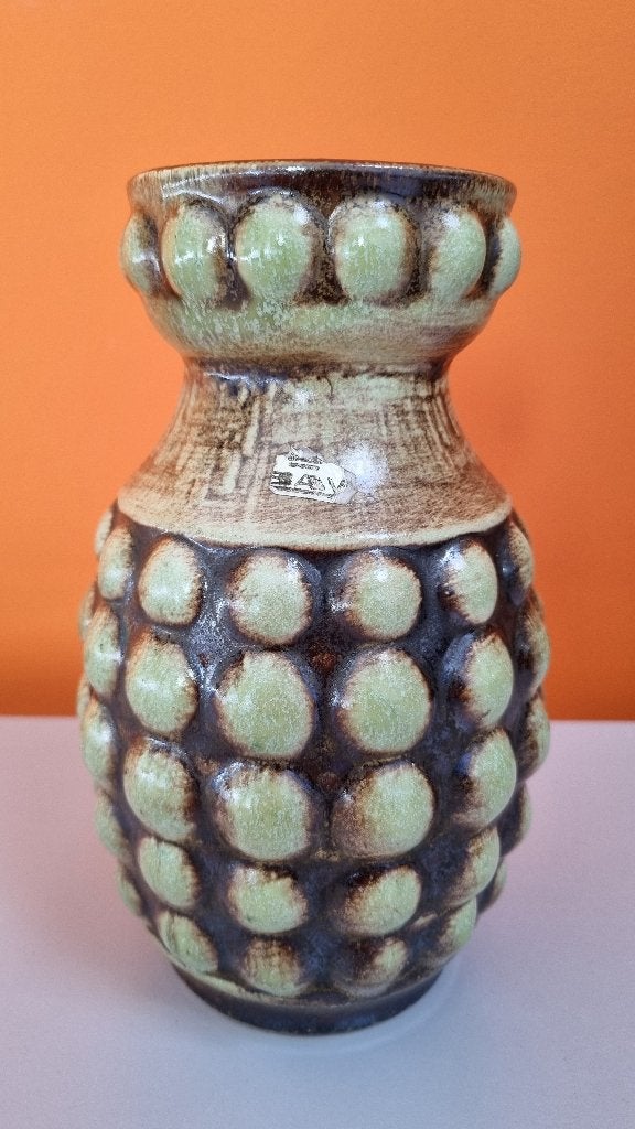 retro vintage fat lava bubbel vaas Bay west Germany 1967, Zo goed als nieuw, 20 cm, Steen/keramiek, Meerkleurig