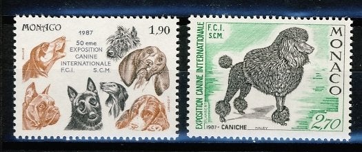 Monaco 1804/05 Honden 1987 postfris, Ophalen of Verzenden, Postfris