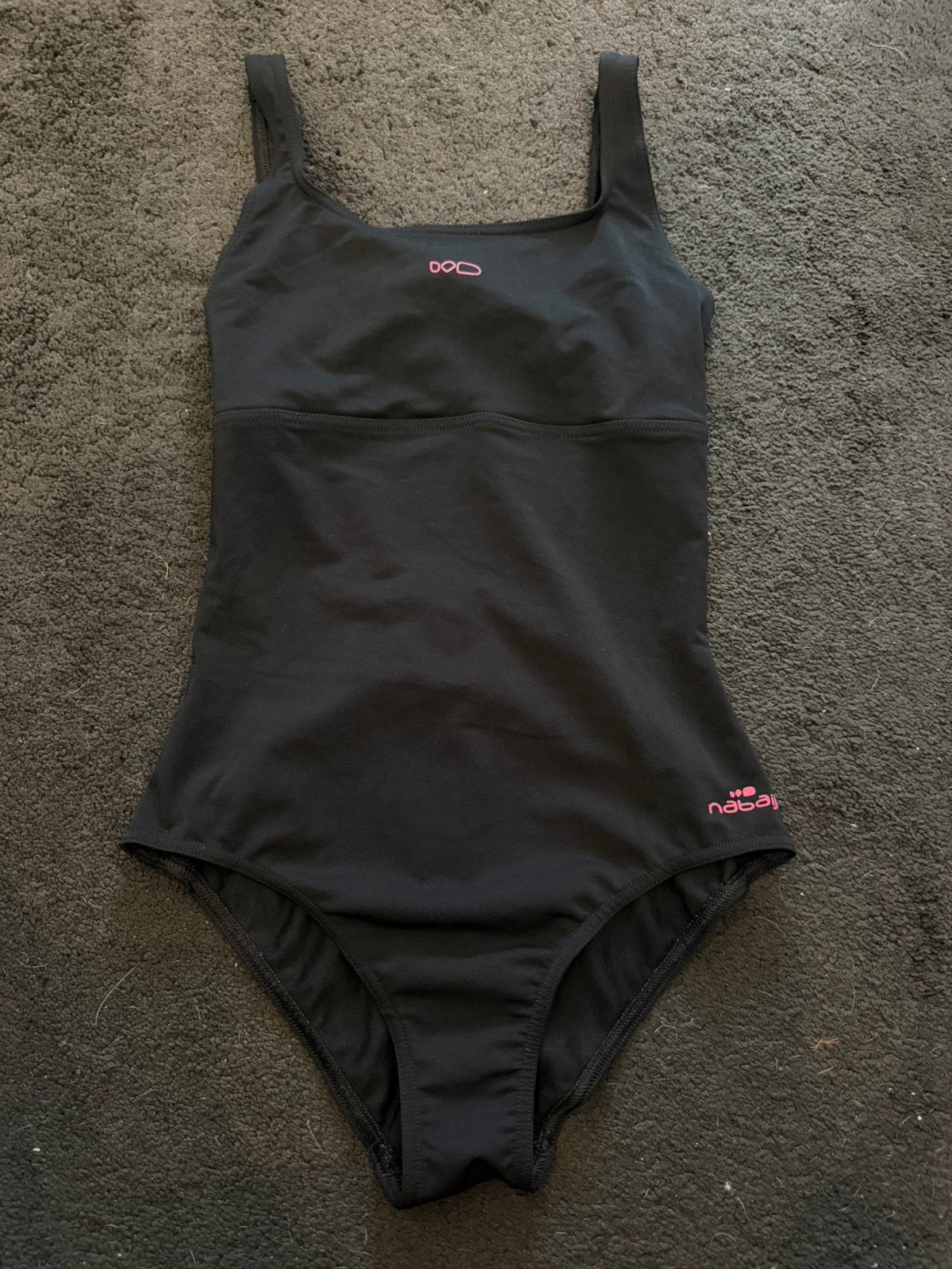 Badpak Nabaiji zwart met roze maat XS, Nabaiji, Meisje, Badpak, Ophalen of Verzenden