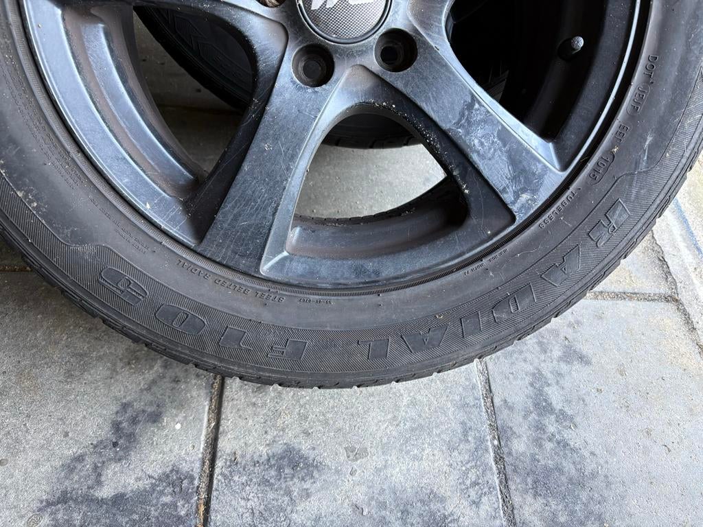 Zomerbanden met velgen voor Volvo V70, Auto-onderdelen, Banden en Velgen, Gebruikt, 16 inch, Banden en Velgen, Ophalen of Verzenden