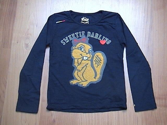 EAGER BEAVER EB donkerblauw ZGAN shirt opdruk eekhoorn, Meisje, Eager Beaver, Ophalen of Verzenden, Zo goed als nieuw