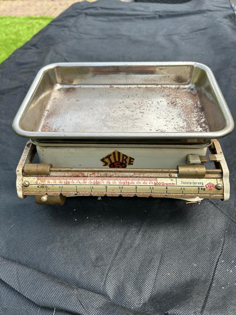 Antieke Stube Keukenweegschaal - Vintage Decoratie, Ophalen of Verzenden, Gebruikt