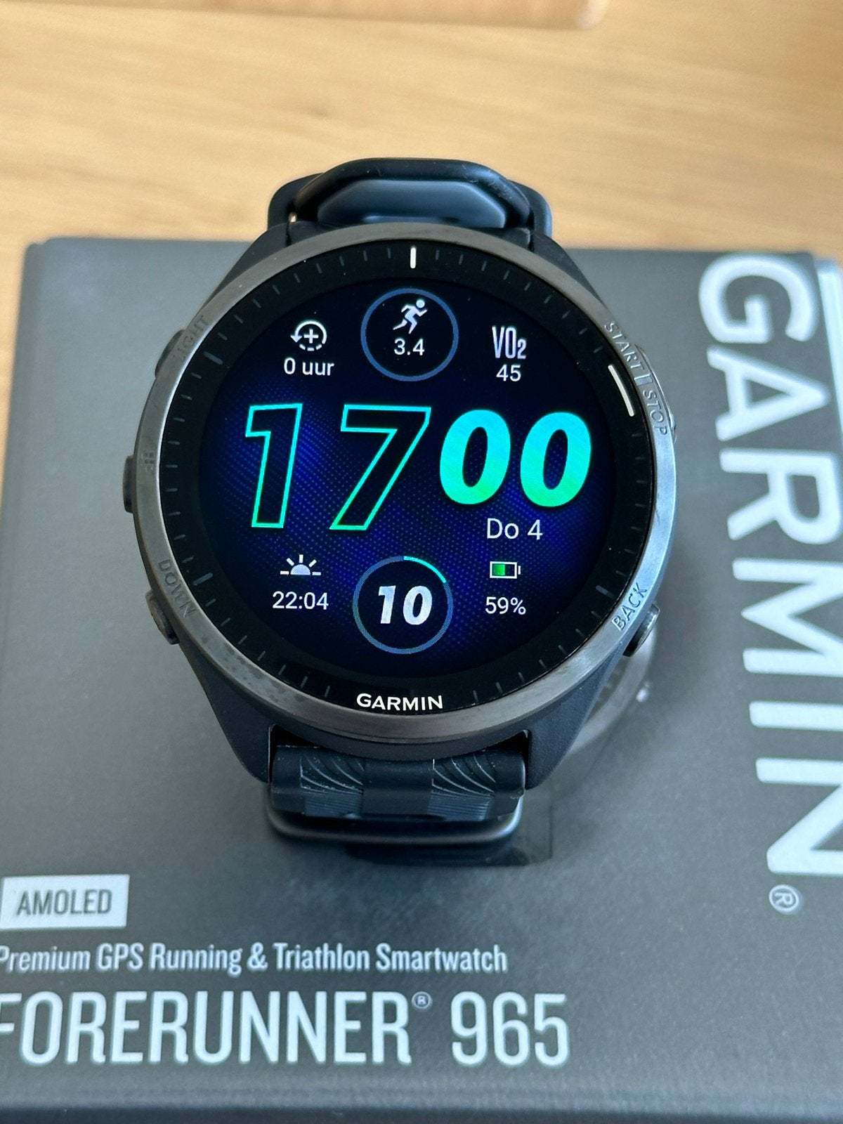 Garmin Forerunner 965 in nieuwstaat, GARMIN, Zwart, Ophalen of Verzenden, Zo goed als nieuw