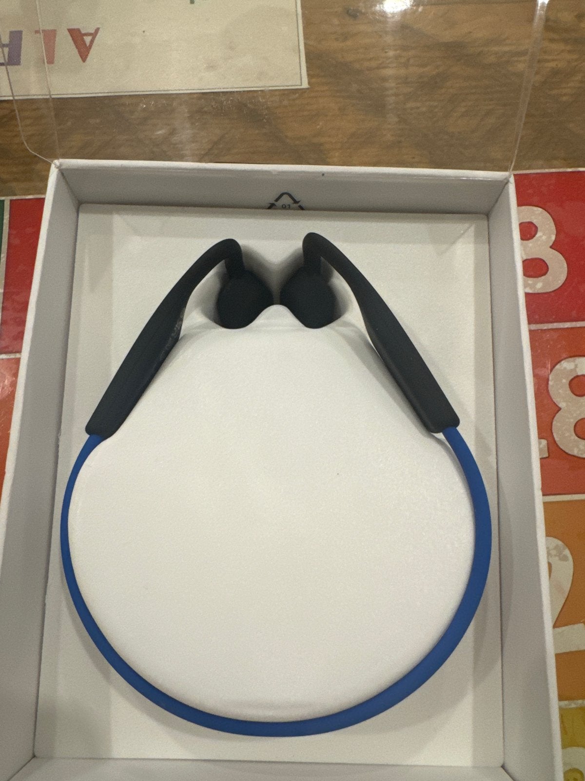 Shokz OpenMove Bone Conduction Koptelefoon - Blauw, Bluetooth, Bone conduction, Ophalen of Verzenden, Zo goed als nieuw