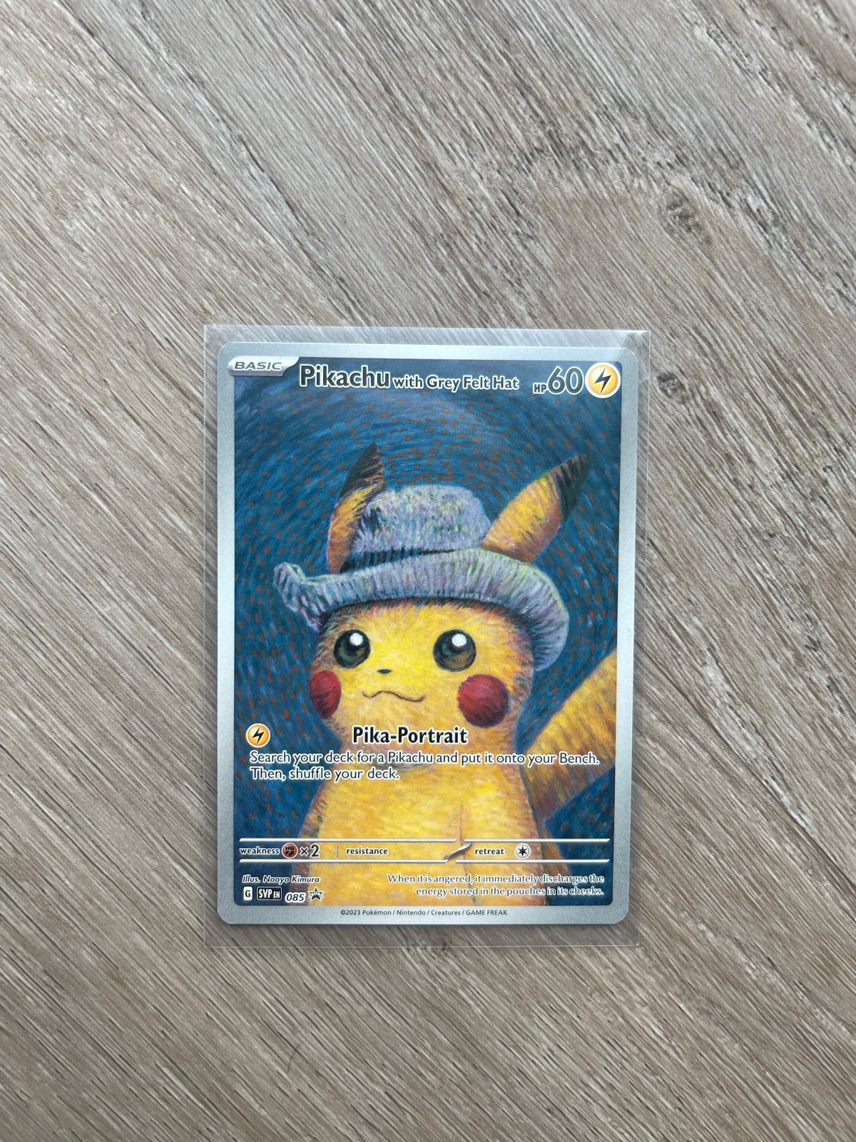 Pikachu With Grey Felt Hat 085 - Van Gogh Promo, Ophalen of Verzenden, Nieuw, Losse kaart