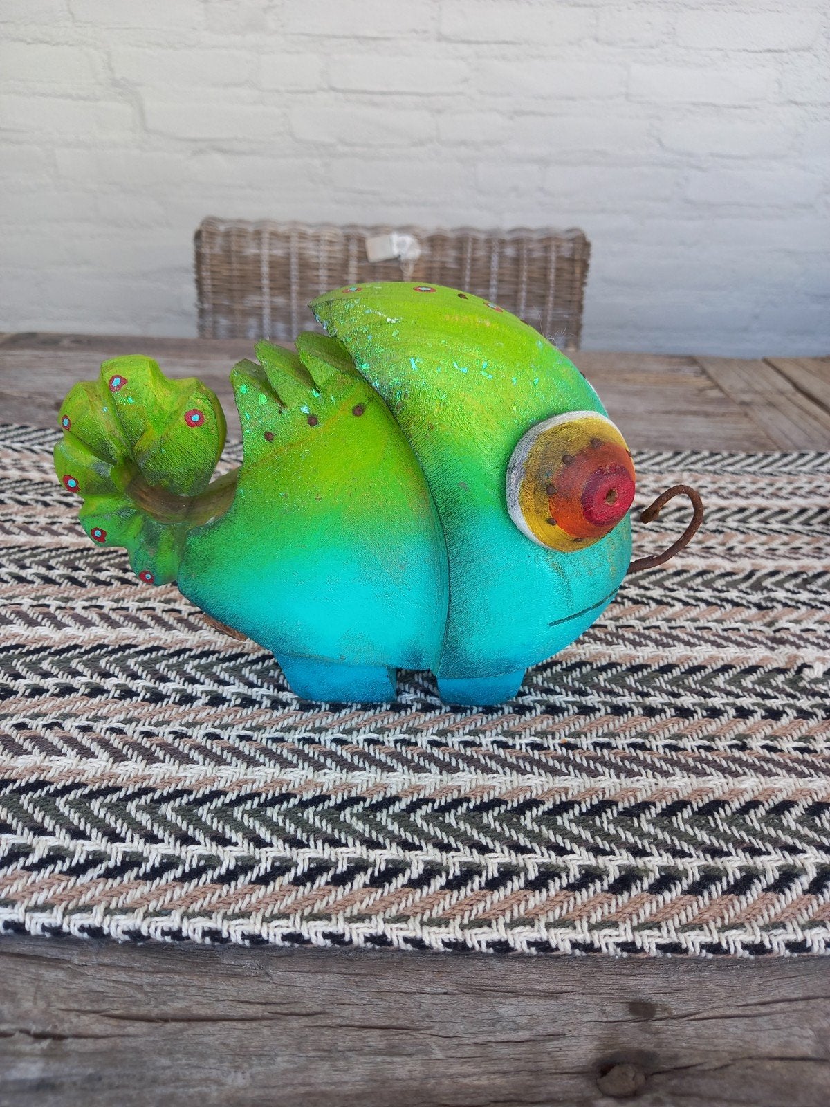 Unieke handgemaakte houten decoraties uit Ibiza, Huis en Inrichting, Woonaccessoires | Overige, Ophalen of Verzenden, Zo goed als nieuw
