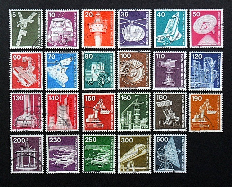 Duitsland : serie Industrie en Techniek 1975-1982 compleet, Postzegels en Munten, Postzegels | Europa | Duitsland, Ophalen of Verzenden