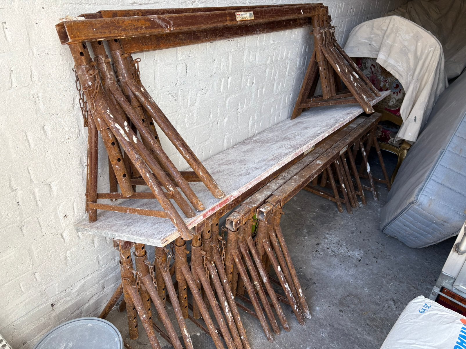 Stucadoors steiger circa 35 m2, Doe-het-zelf en Verbouw, Ophalen, Zo goed als nieuw, Rolsteiger of Kamersteiger, 5 meter of hoger