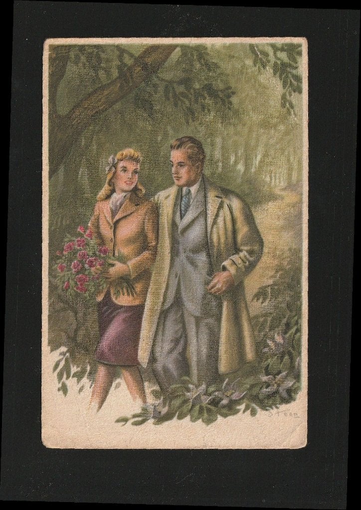Ansichtkaart gezellig wandelen illu Pax Steen B10-13, Ophalen of Verzenden, 1940 tot 1960, Gelopen, Sterren en Beroemdheden