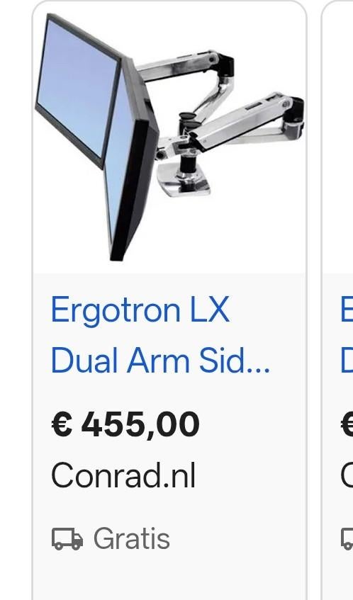 Ergotron LX Dual Desk Mount LCD Arm, Computers en Software, Monitoren, Gaming, Kantelbaar, Nieuw, Ophalen of Verzenden
