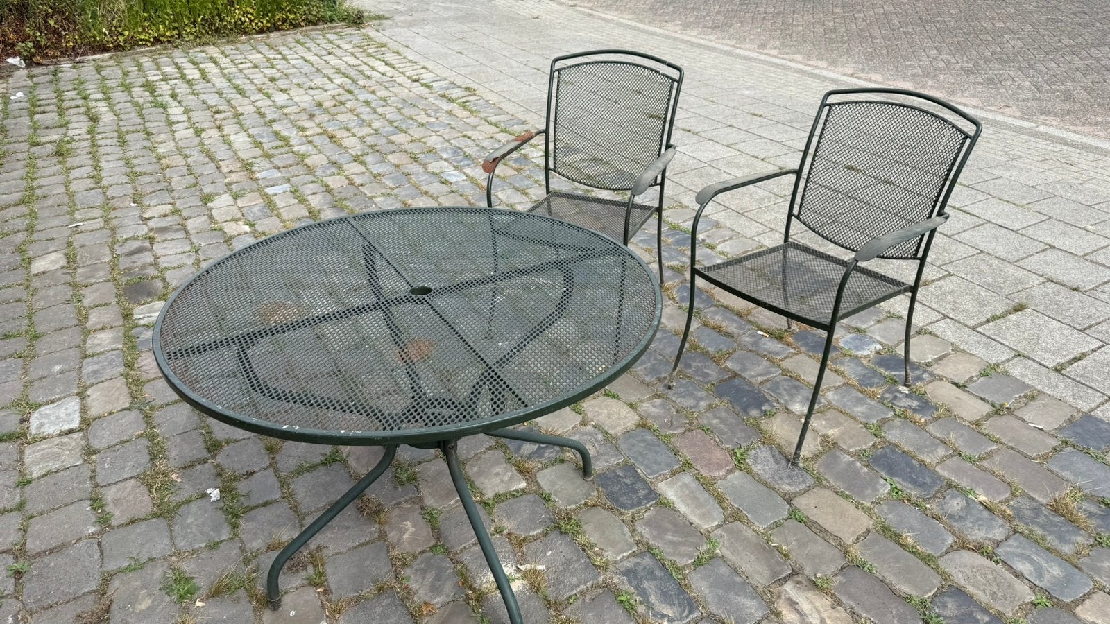 Gietijzeren tuinset, Tuin en Terras, Ophalen, Gebruikt, Tuinset, Eettafel