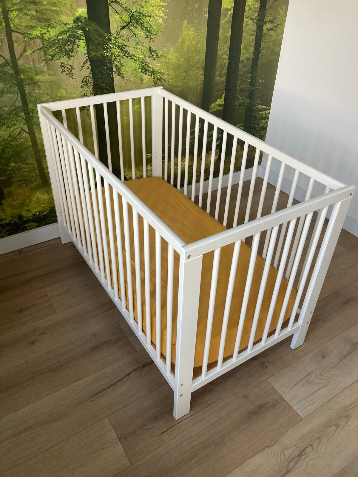 IKEA wit ledikant met goede matras, Ophalen, Wit, 190 cm of minder, Zo goed als nieuw