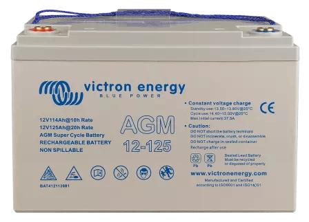 2 stuks Victron AGM Super cycle 12V 125Ah M8 accu, Ophalen, Nieuw