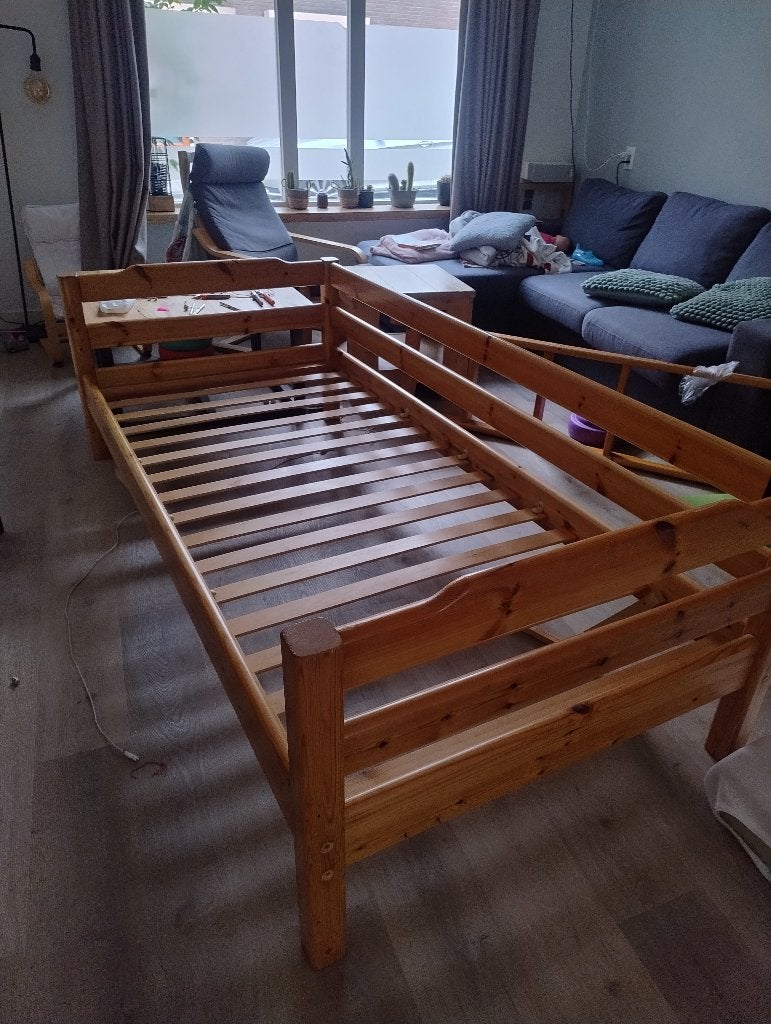 Flexa classic eenpersoonsbed, Ophalen, 85 tot 100 cm, Gebruikt, Lattenbodem