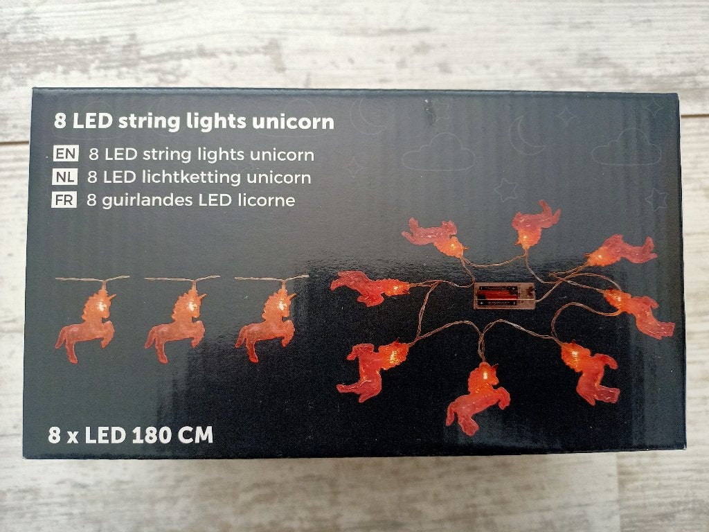 Unicorn - eenhoorn lichtketting 8 LED lampjes - nieuw, Kinderen en Baby's, Kinderkamer | Inrichting en Decoratie, Ophalen, Nieuw