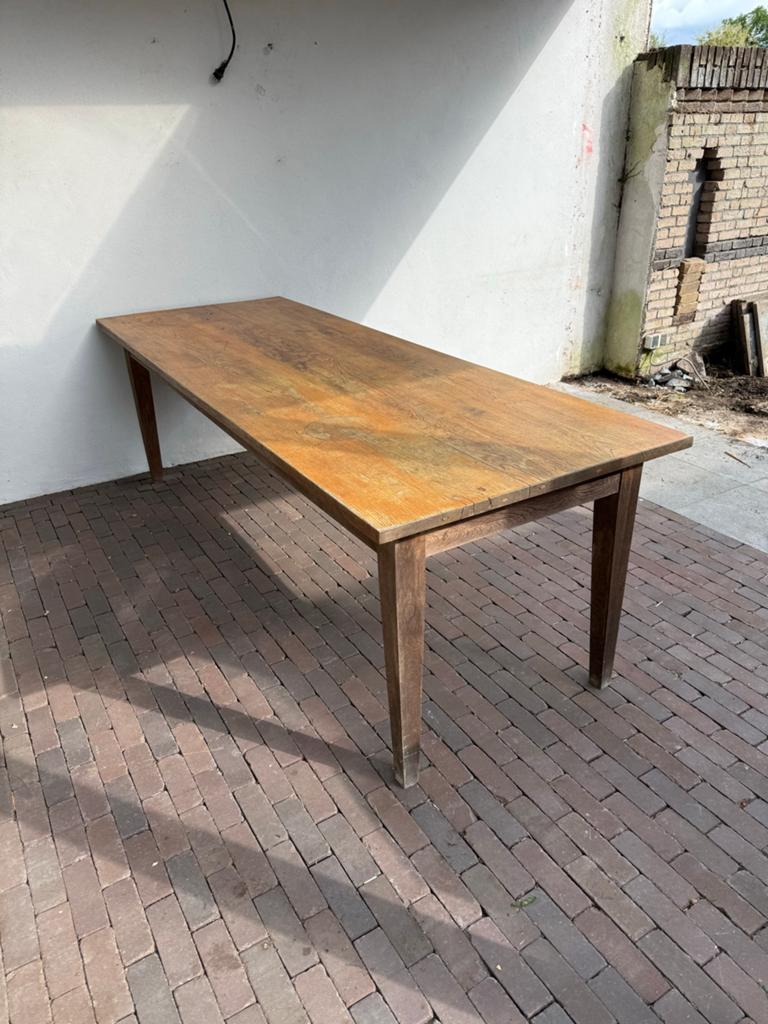 Robuuste grote houten eettafel - Vintage stijl, Ophalen
