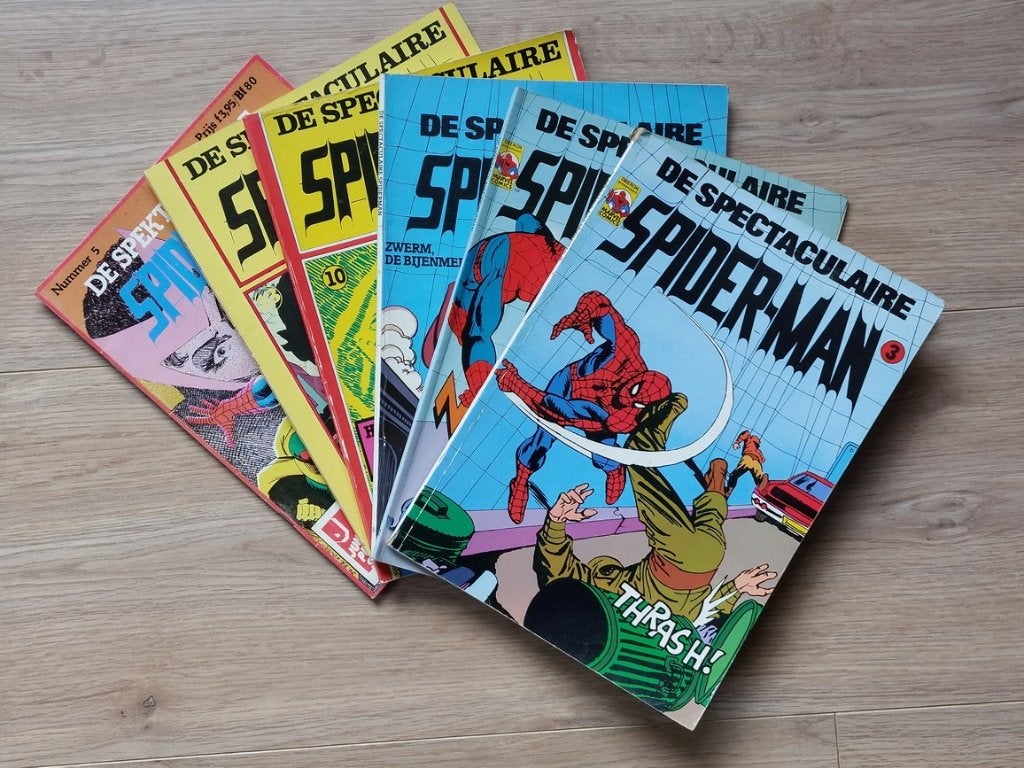 De Spectaculaire Spiderman (5 albums, 1 comic), Boeken, Meerdere stripboeken, Ophalen of Verzenden, Gelezen