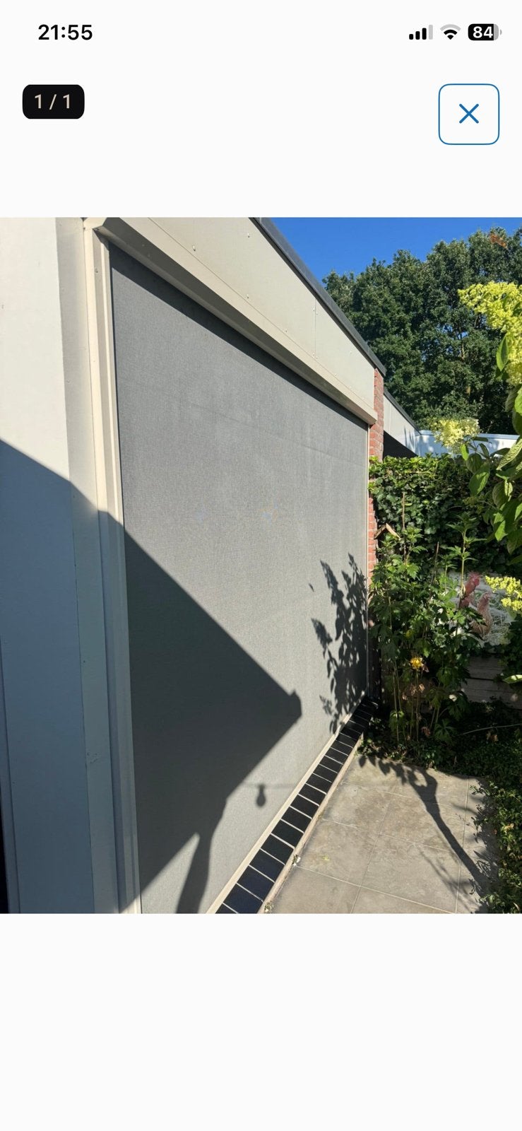 Screen, Tuin en Terras, Zonneschermen, Ophalen, Elektrisch, Zo goed als nieuw, 150 tot 300 cm