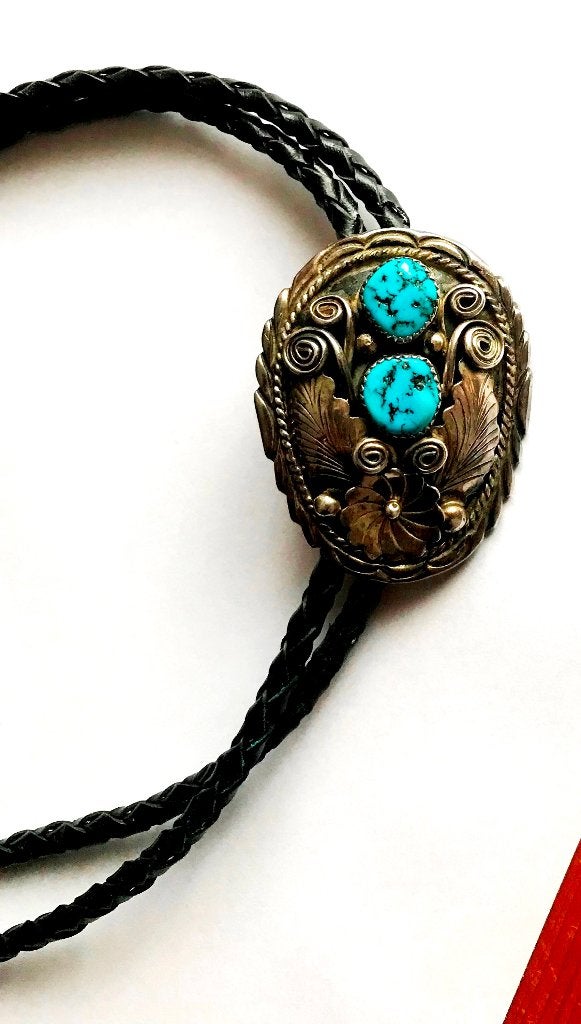 Prachtige NAVAJO Sterling Zilver Turquoise Turkoois ketting, Ophalen, Zilver, Ketting, Met edelsteen