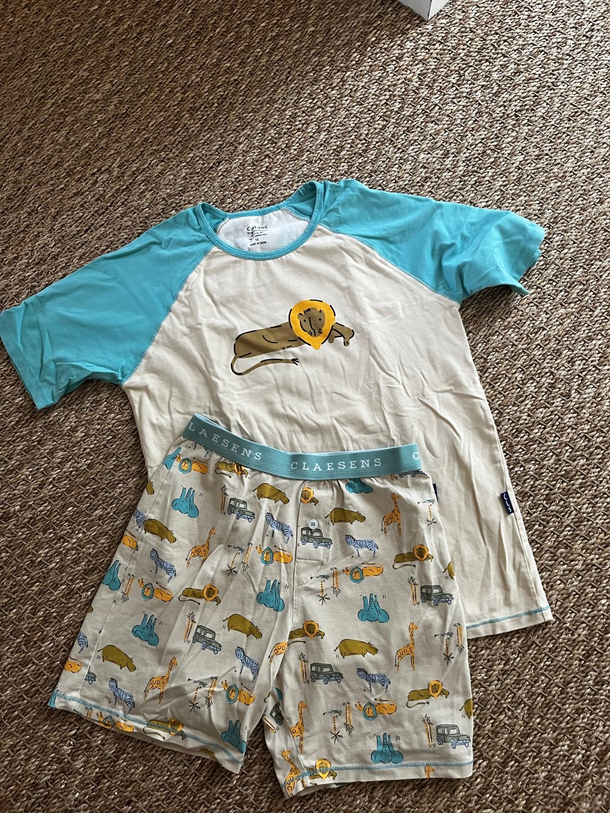 Claesens pyjama setje maat 12 met safari print, Ophalen of Verzenden, Zo goed als nieuw, Jongen, Nacht- of Onderkleding