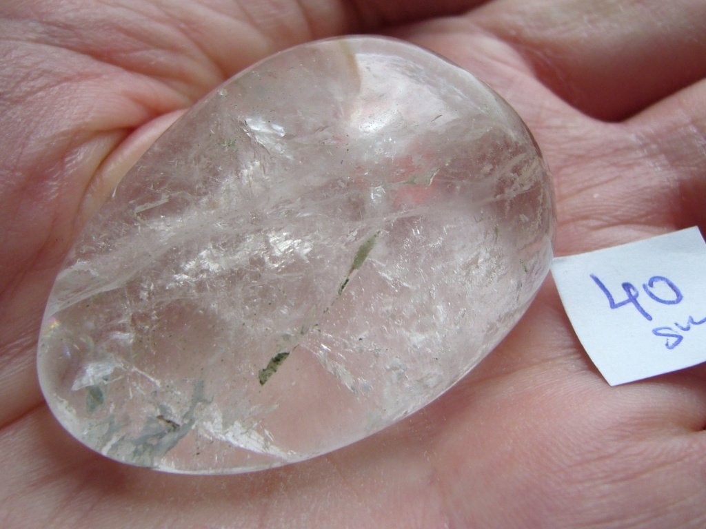 bergkristal massage steen ogensteen 58gram 5,00 of 40gram, Ophalen of Verzenden, Mineraal