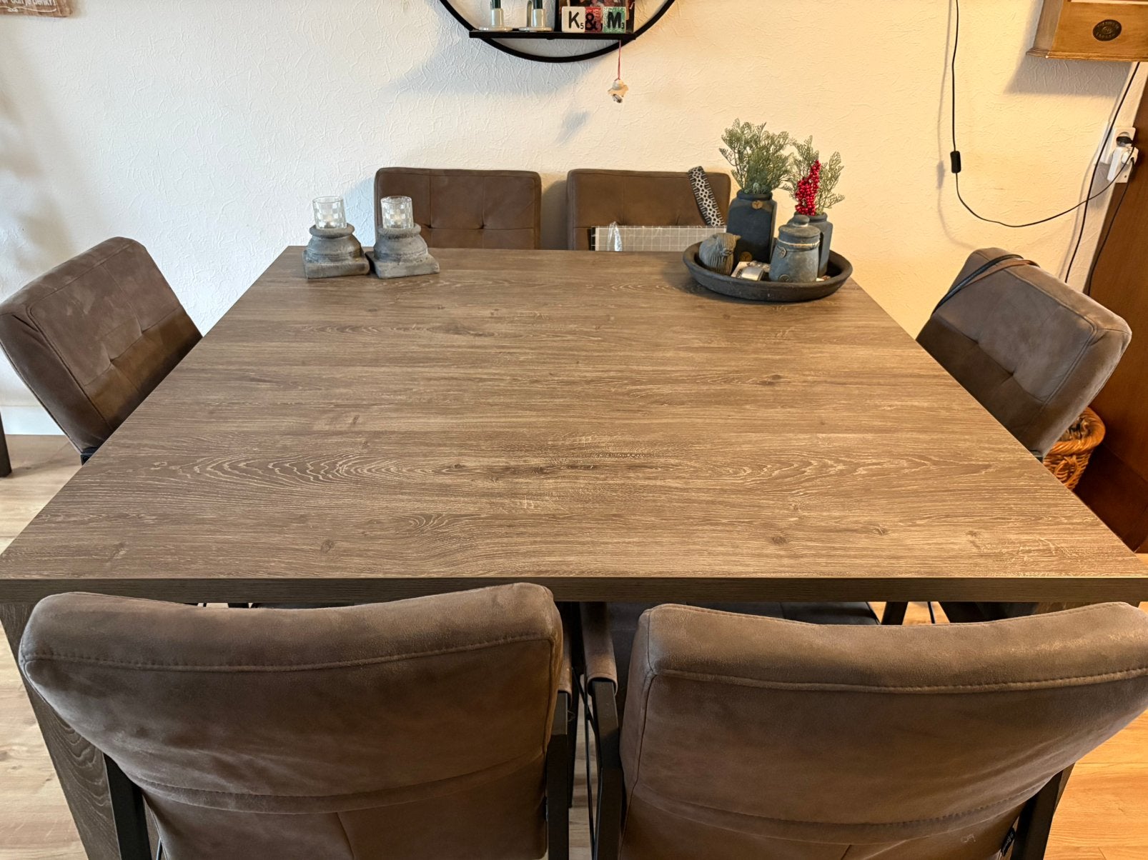 Vierkante eettafel, Huis en Inrichting, Ophalen, Vierkant, Vijf personen of meer, Overige houtsoorten