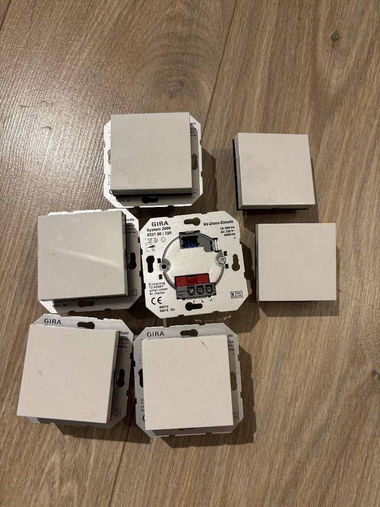 5 dimmers Gira system 2000, kleur Reinweiss, Ophalen of Verzenden, Gebruikt, Gira, Dimmer