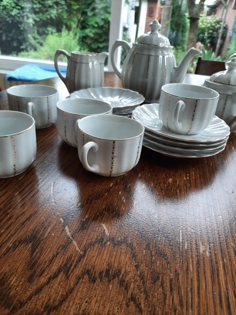 Porselein servies Shaller Liselotte, Gebruikt, Vintage, Ophalen of Verzenden, Kop(pen) en/of Schotel(s)