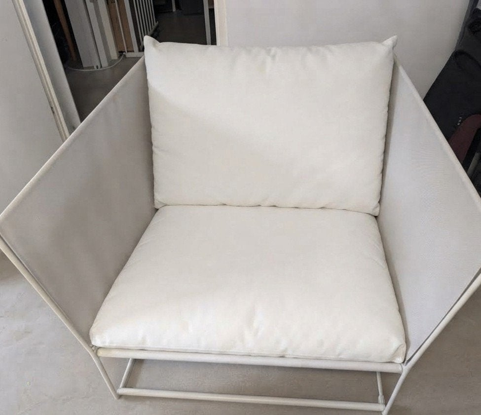 IKEA Havsten fauteuil / loungestoel – Wit (binnen gestaan), Ophalen, Gebruikt, Eenpersoons, 75 tot 100 cm