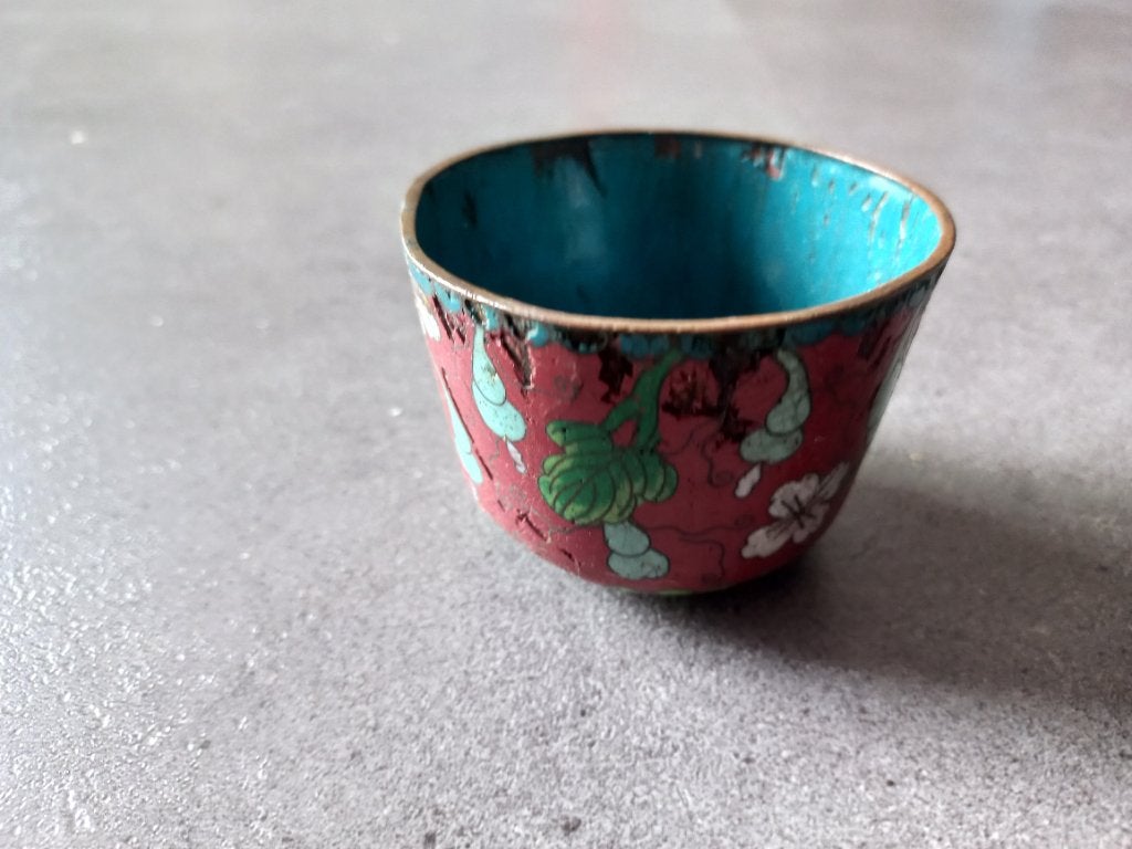 Antiek Chinees Cloisonné Theekopje, Ophalen of Verzenden