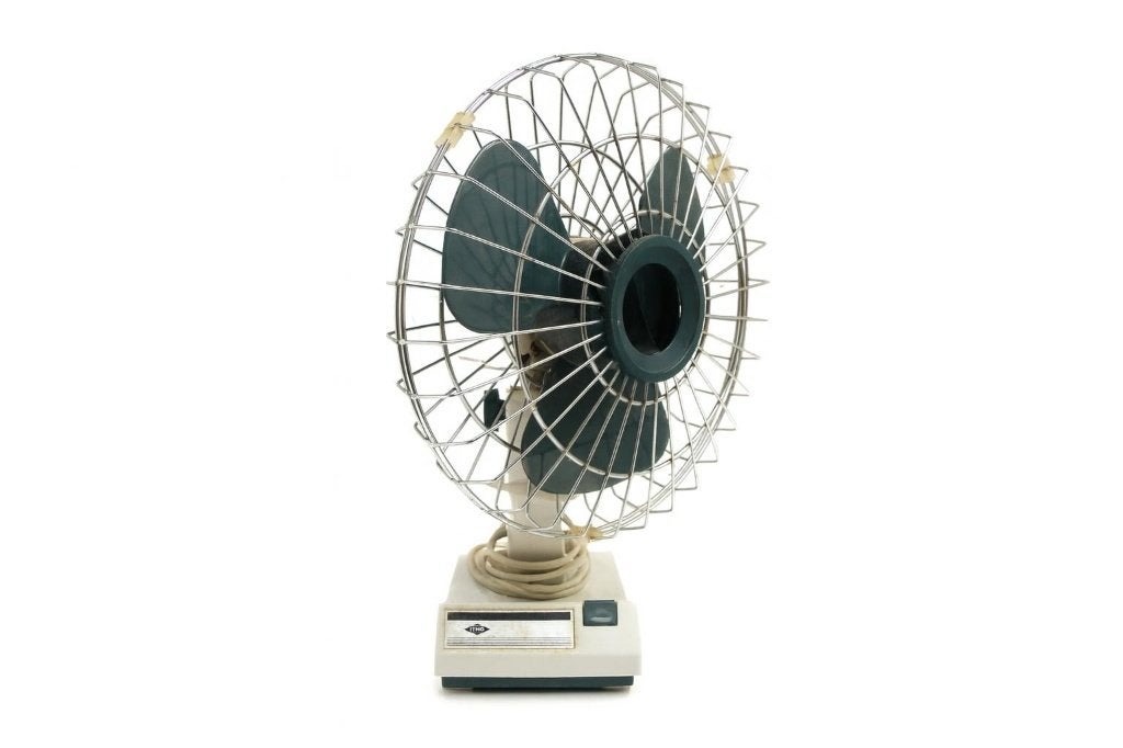 Vintage Itho tafelventilator groen/crème, Ophalen, Gebruikt, Griend 10J, Urk, Tafelventilator