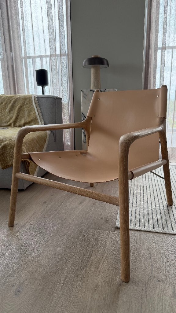 Bolia Soul Chair-Solid Oak & Discontinued Full-Grain Leather, Ophalen