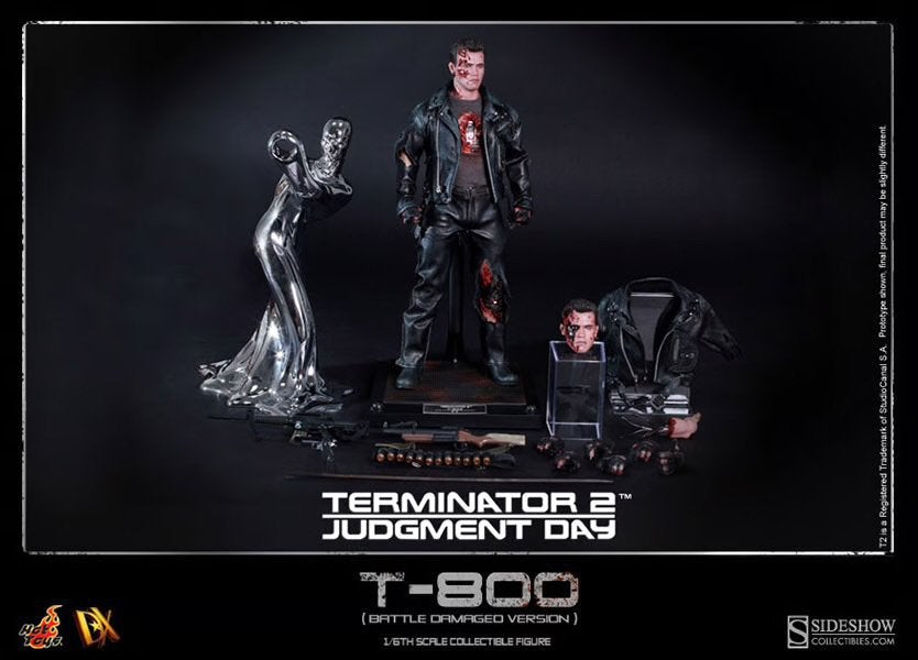 Hot toys Terminator T-800 Battle Damaged collectors editie, Ophalen of Verzenden, Zo goed als nieuw